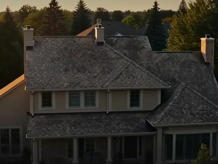 Older house with an aging shingle roof